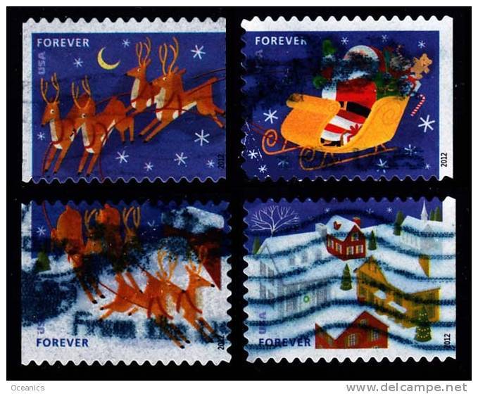 Etats-Unis / United States (Scott No.4712-15 - Noël / 2012 / Christmas) (o) P3 Série De 4 / Set Of 4 - Used Stamps