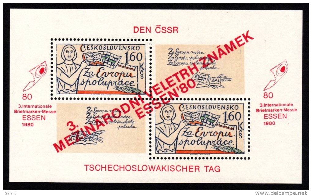 CSSR 1980 Block Mi. 42 Yv. 41 A Postfrisch MNH** - Blocchi & Foglietti