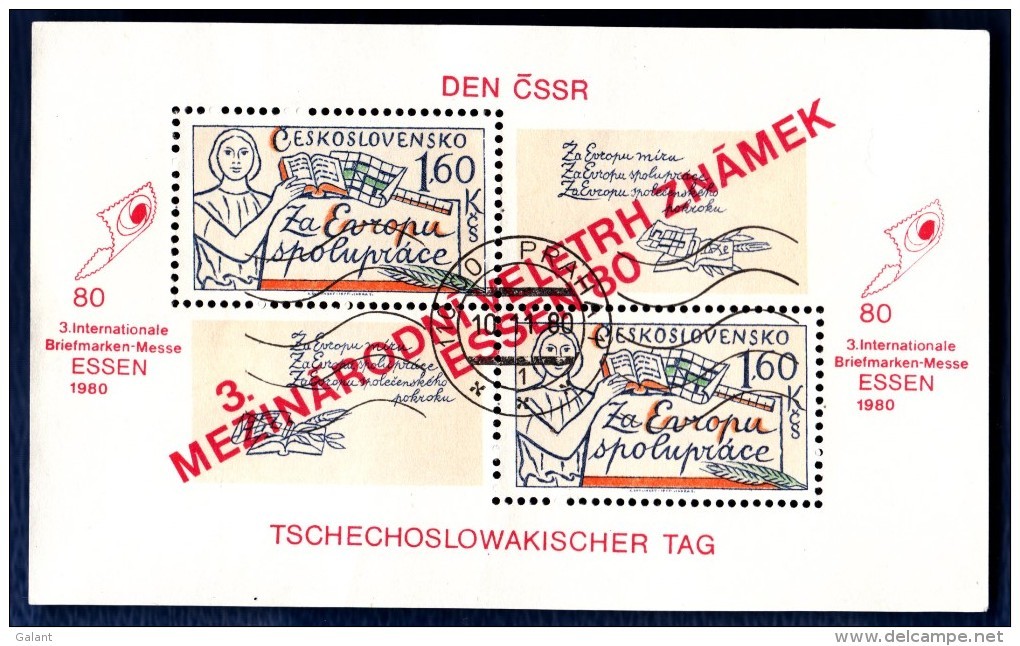 CSSR 1980 Block Mi. 42 Yv. 41 A  Essen Ersttagsstempel Used O - Blocchi & Foglietti