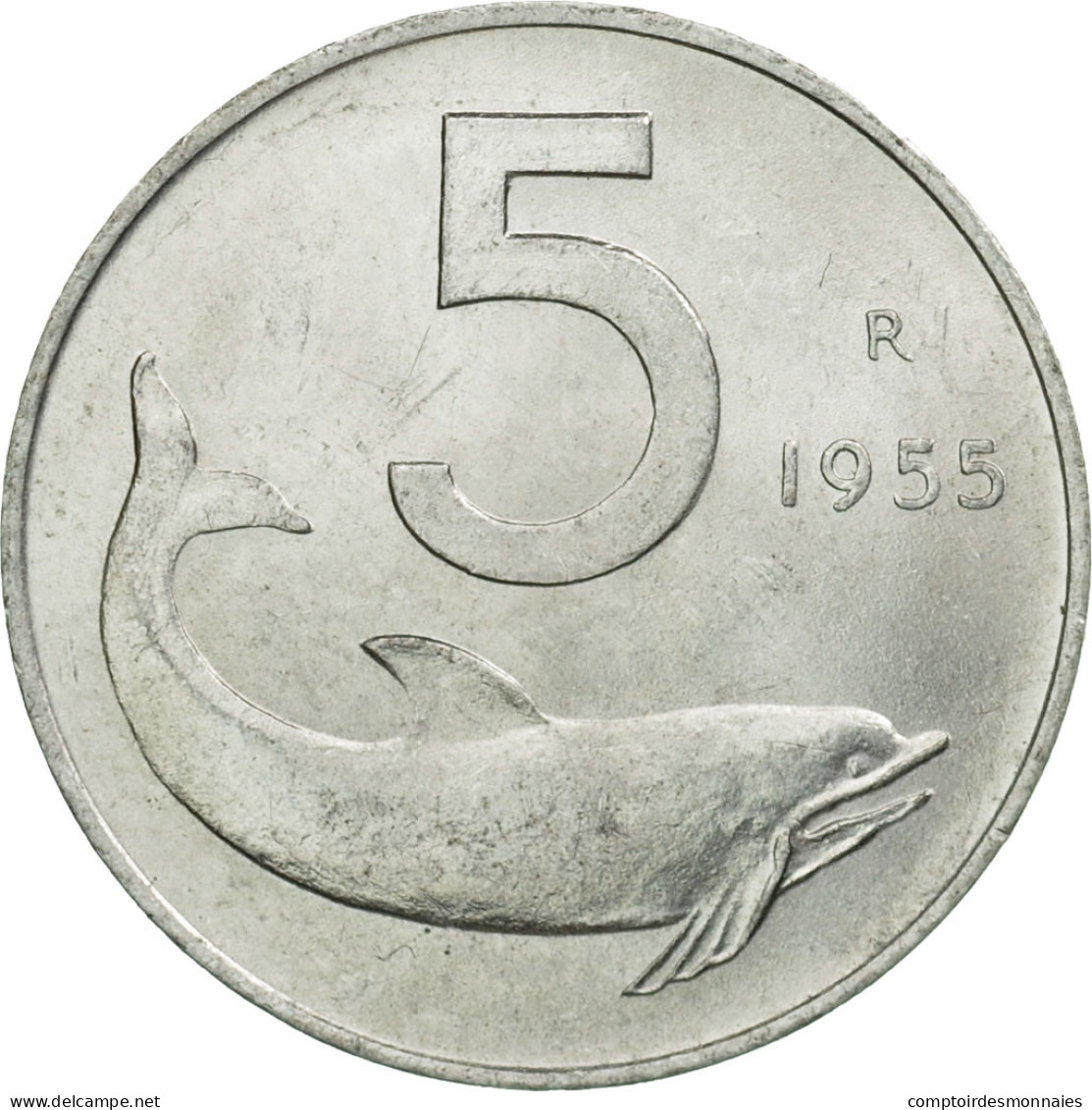 Monnaie, Italie, 5 Lire, 1955, Rome, TTB, Aluminium, KM:92 - 5 Lire