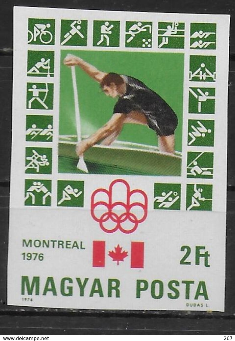 HONGRIE N° 2504 * * NON DENTELE Jo 1976 Cyclisme Boxe Handball Hippisme Volley Ball Natation Judo Water Polo Aviron - Kanu