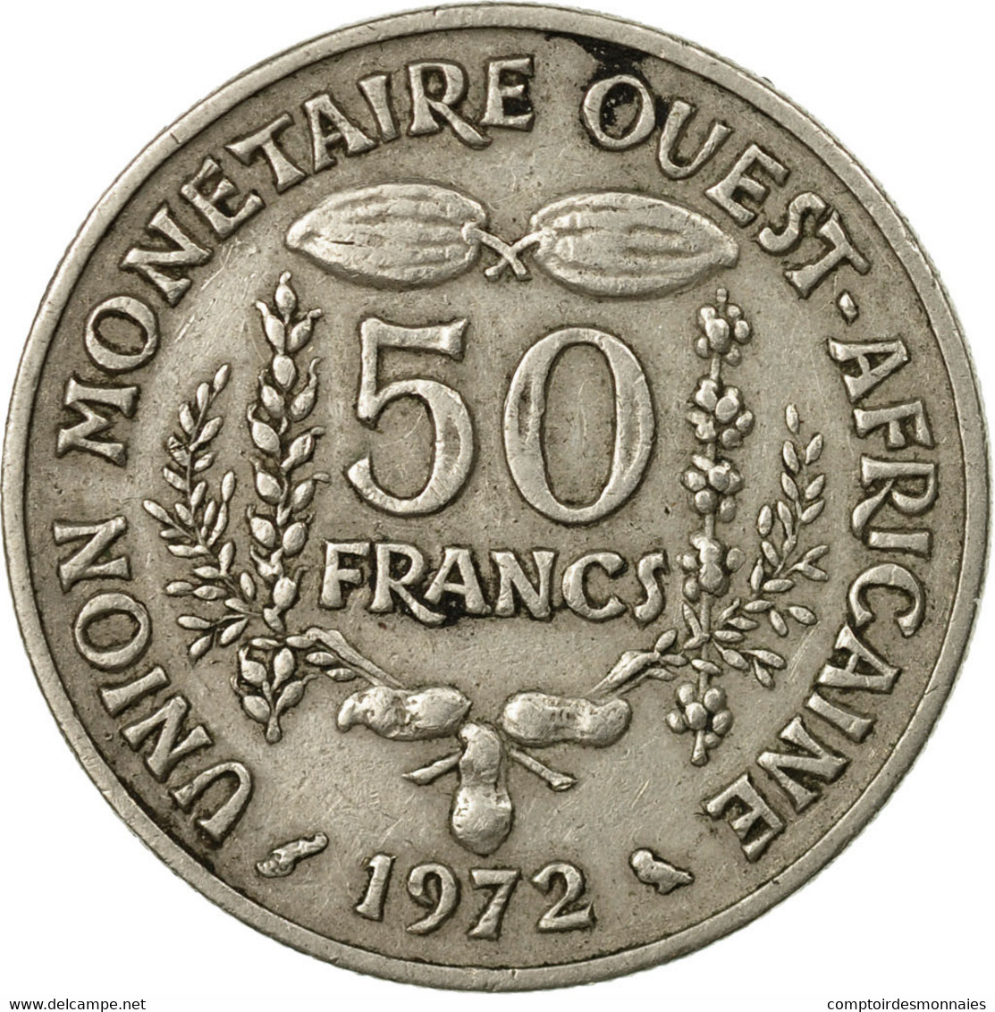 Monnaie, West African States, 50 Francs, 1972, Paris, TB+, Copper-nickel, KM:6 - Côte-d'Ivoire