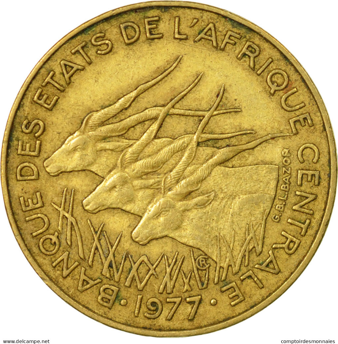 Monnaie, États De L'Afrique Centrale, 10 Francs, 1977, Paris, TB+ - Central African Republic