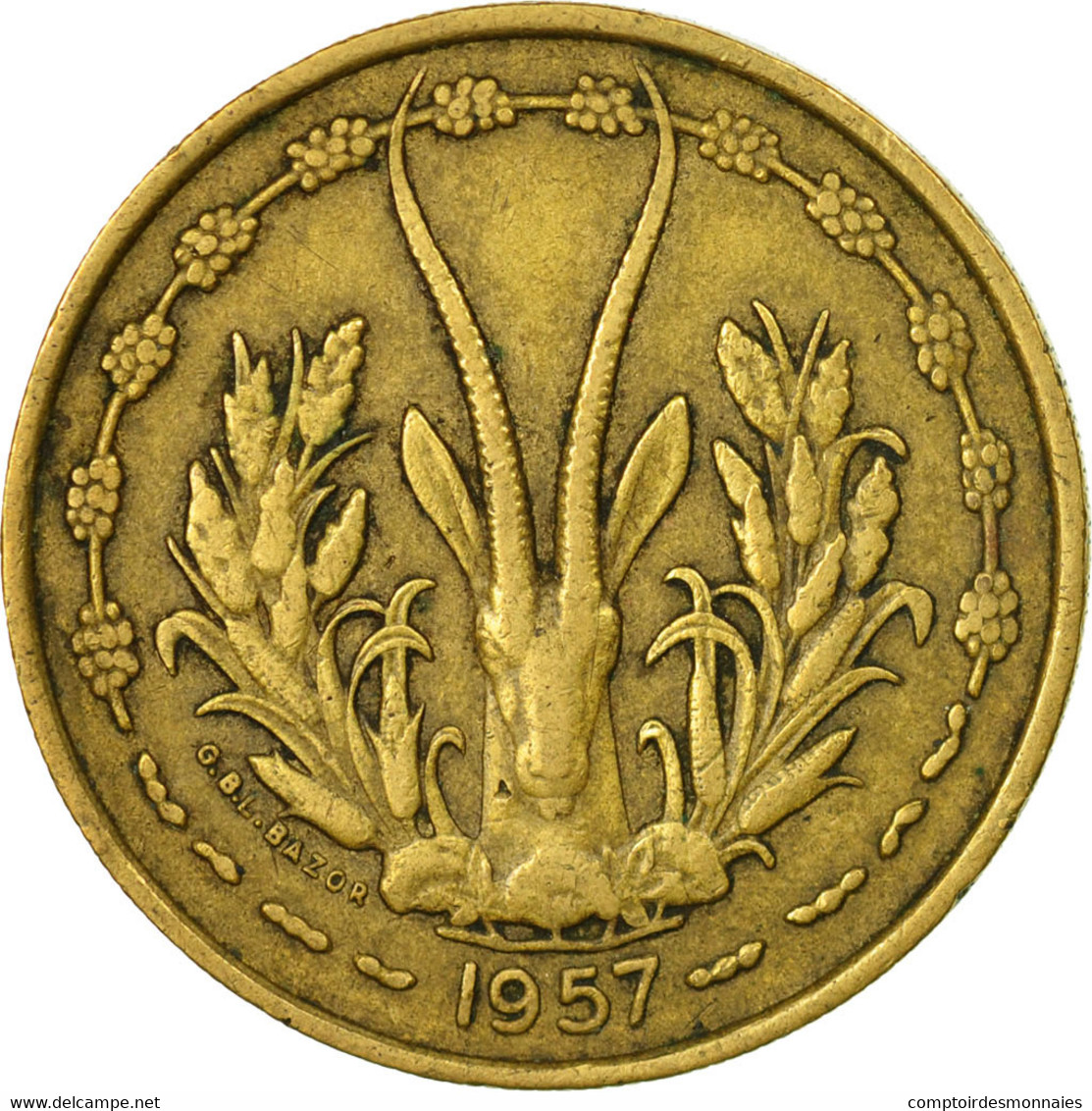 Monnaie, French West Africa, 25 Francs, 1957, Paris, TB+, Aluminum-Bronze, KM:9 - Elfenbeinküste