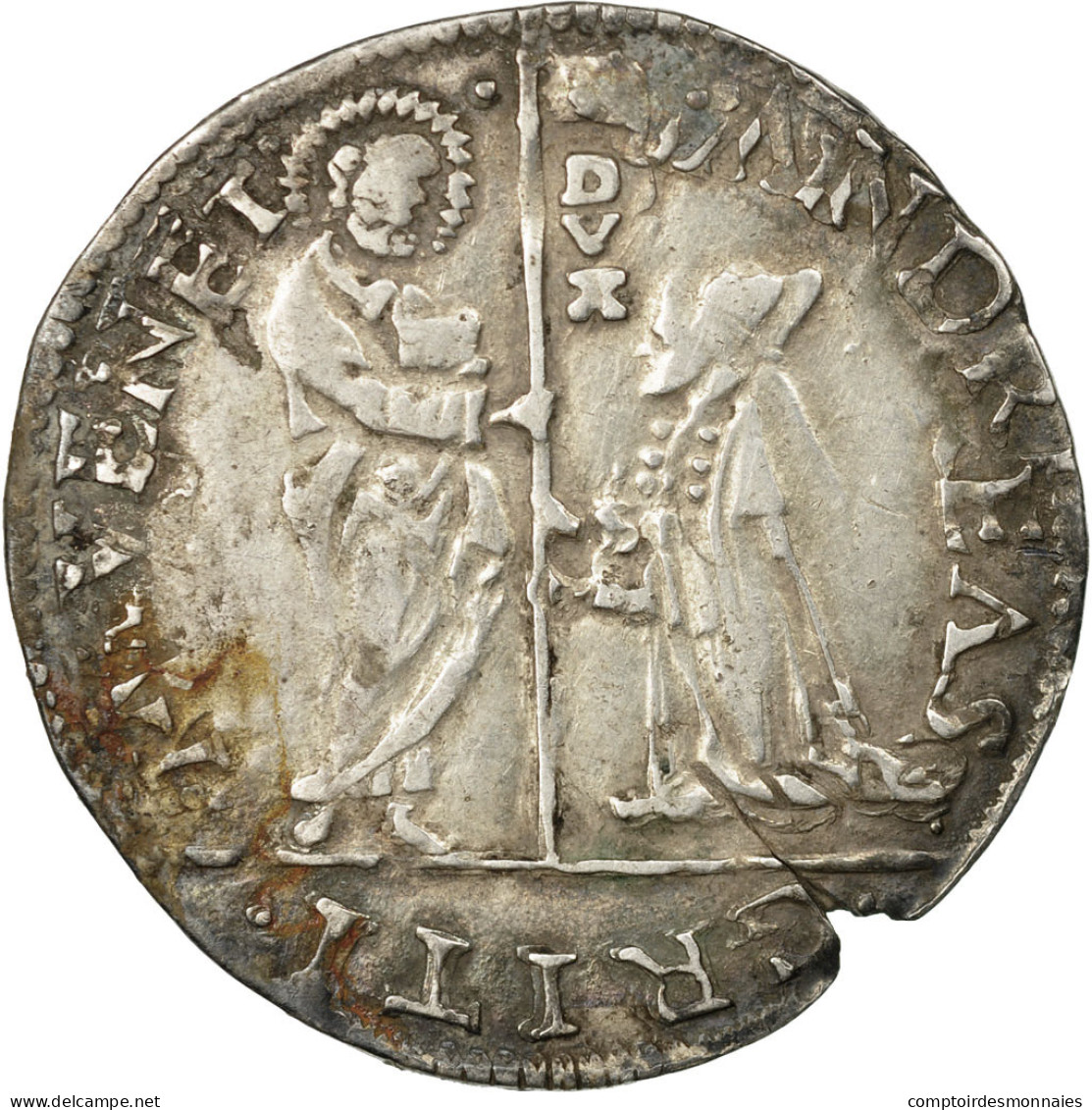 Monnaie, États Italiens, Andrea Gritti (1523-1538), Lira, Venezia, TB+, Argent - Venise