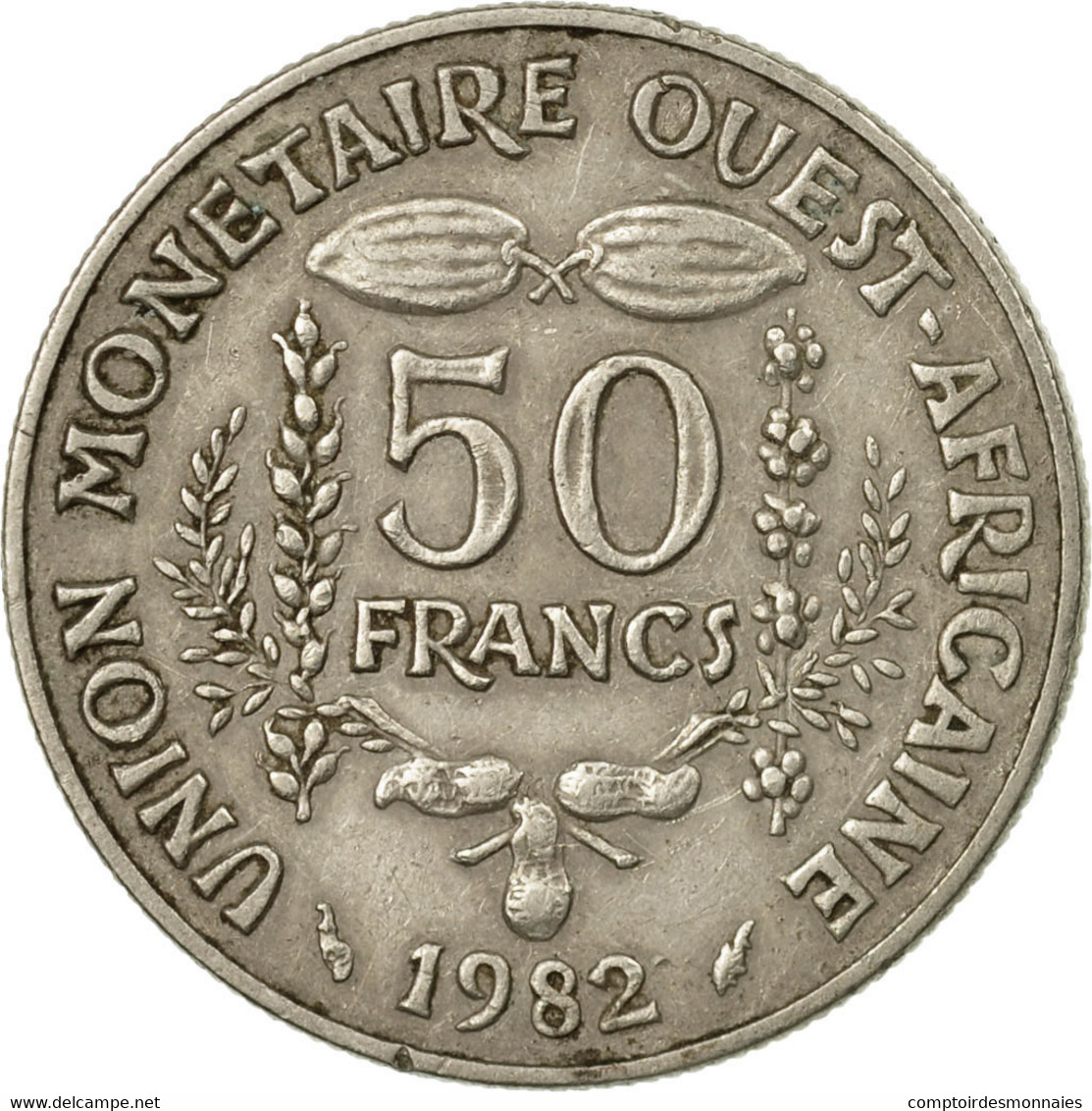 Monnaie, West African States, 50 Francs, 1982, Paris, TB+, Copper-nickel, KM:6 - Costa De Marfil