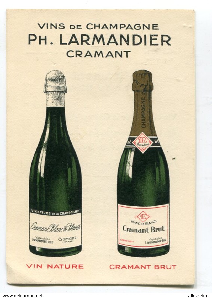 Feuille Publicitaire : Vins De Champagne Maison Larmandier Ph  à CRAMANT   A  VOIR !!! - Publicités