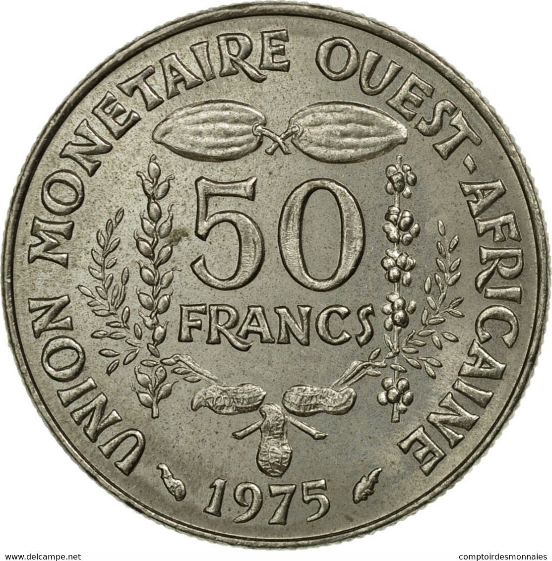 Monnaie, West African States, 50 Francs, 1975, Paris, TTB, Copper-nickel, KM:6 - Elfenbeinküste