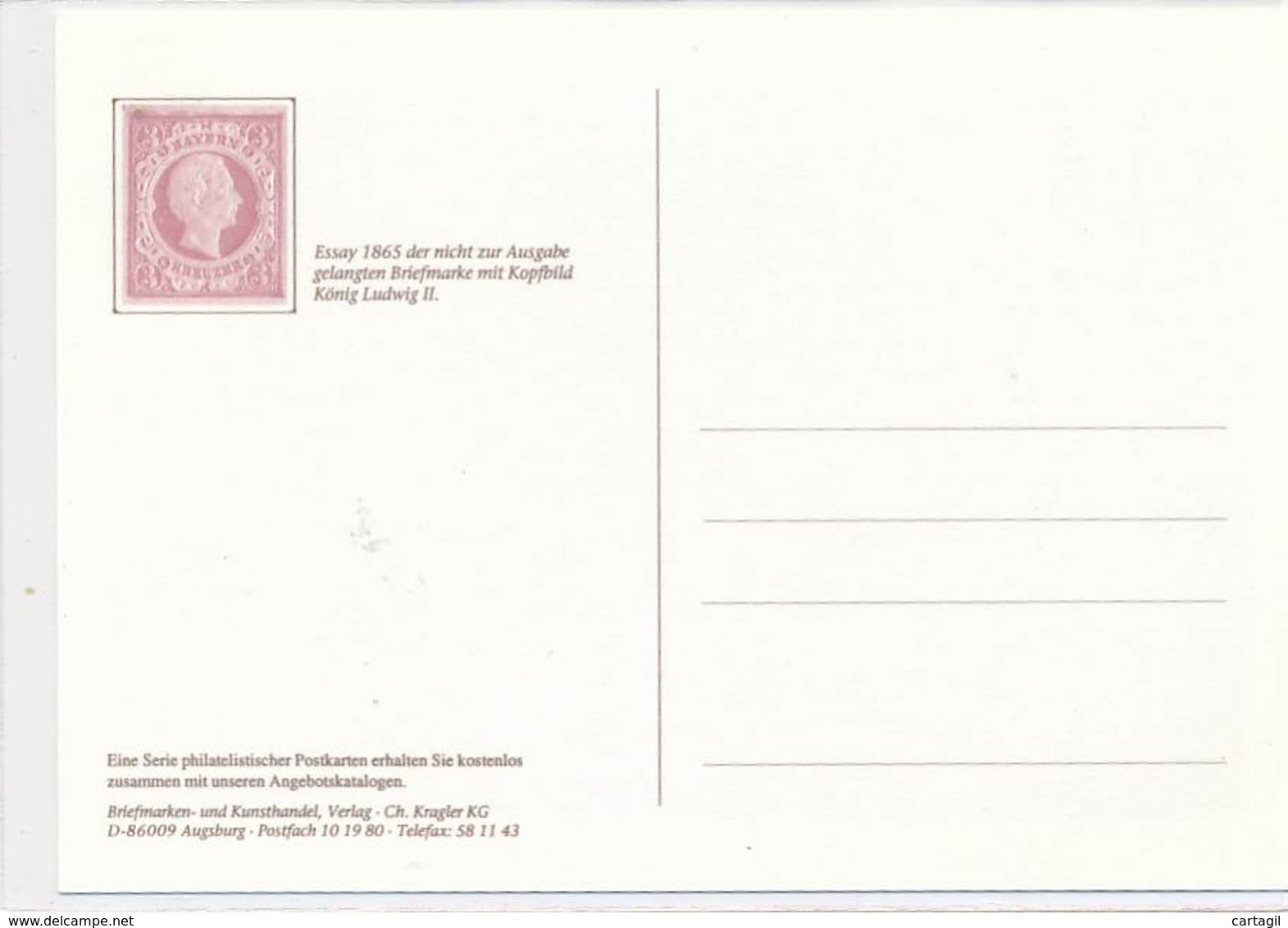 Philatélie - 36706/36637 - Allemagne 2CPMGF Ludwig II    ( Catégorie, Nature,  état... Paricularité  Voir 4 Scans - Autres & Non Classés