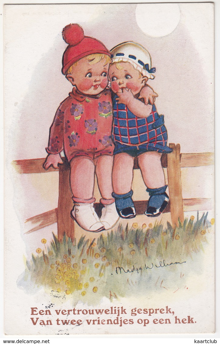 'Een Vertrouwelijk Gesprek, Van Twee Vriendjes Op Een Hek' - (Madge Williams - J.Salmon Postcard N-S 7) - 1933 - Humorkaarten