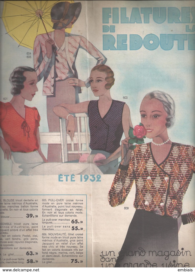 59 -ROUBAIX- Filature De La Redoute .Catalogue ETE 1932.Un Grand Magasin Dans Une Grande Usine. - Publicités