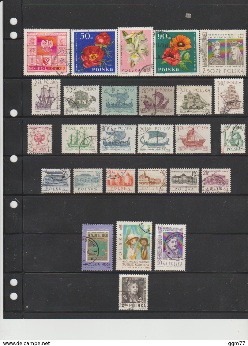 49 TIMBRES POLOGNE OBLITERES DE 1962 à 1965  N° Yvert : 1217,1232 à 1234,1245 - Oblitérés