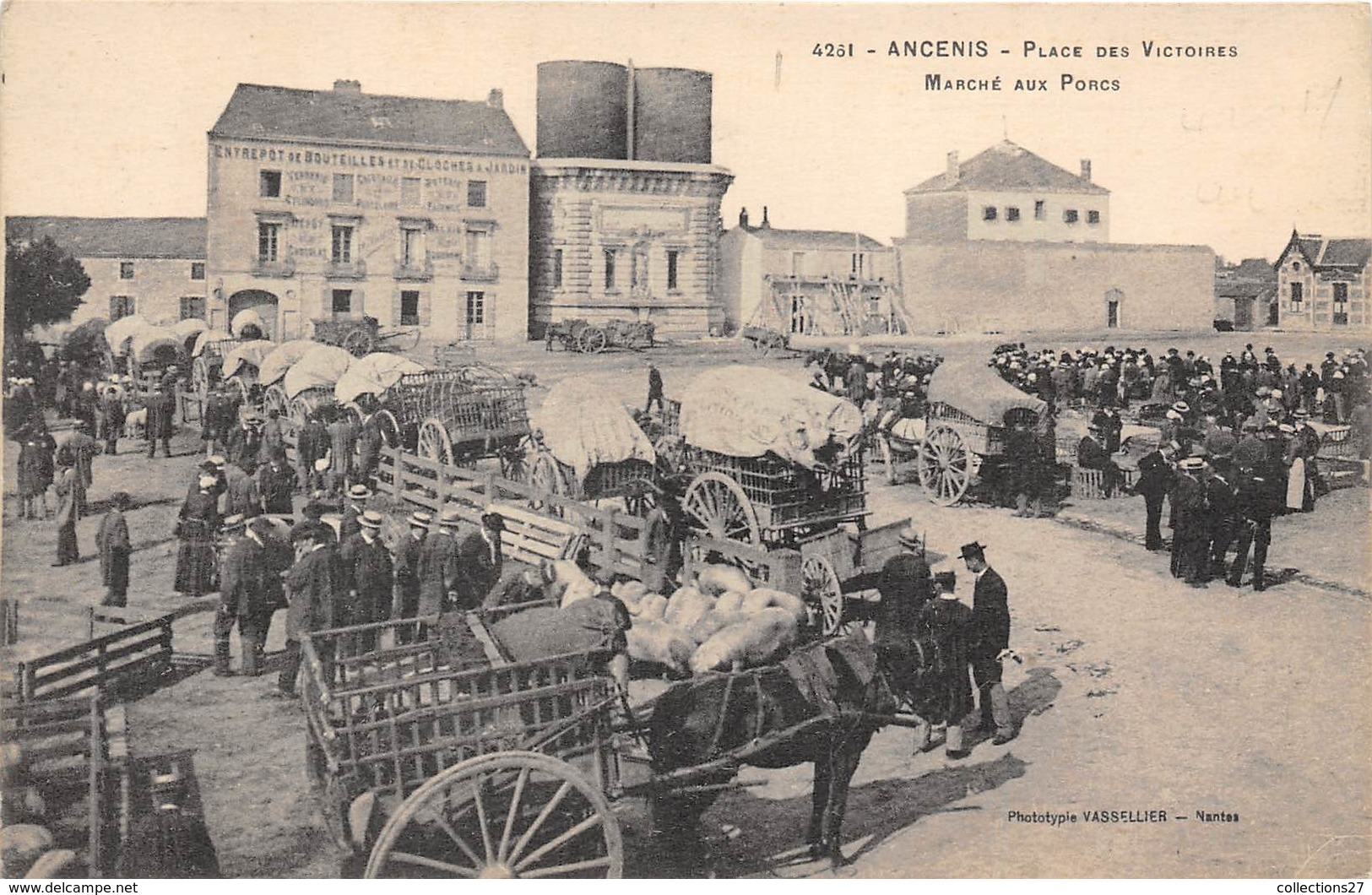 44-ANCENIS- PLACE DES VICTOIRES , MARCHE AUX PORCS - Ancenis