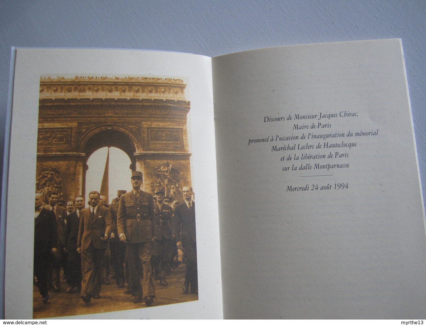 Livret Militaria 50 ème Anniversaire Libération De Paris   Inauguration Du Mémorial Du Maréchal LECLERC - Altri & Non Classificati