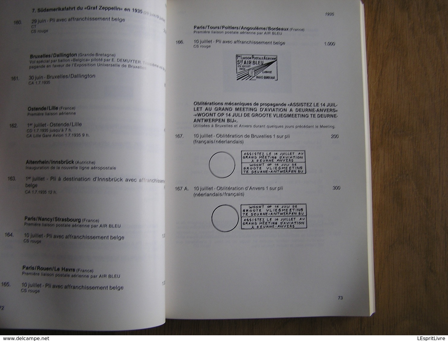 CATALOGUE DE L' AEROPHILATELIE BELGE Marcophilie Philatélie Aéropostale Cachet Timbre SABENA Aviation Avion Airmail