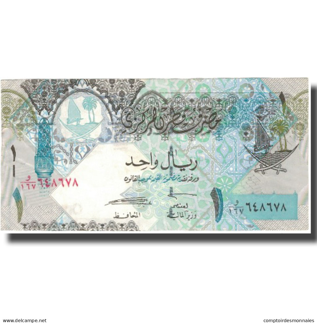 Billet, Qatar, 1 Riyal, Undated(2008), KM:20, TTB - Qatar
