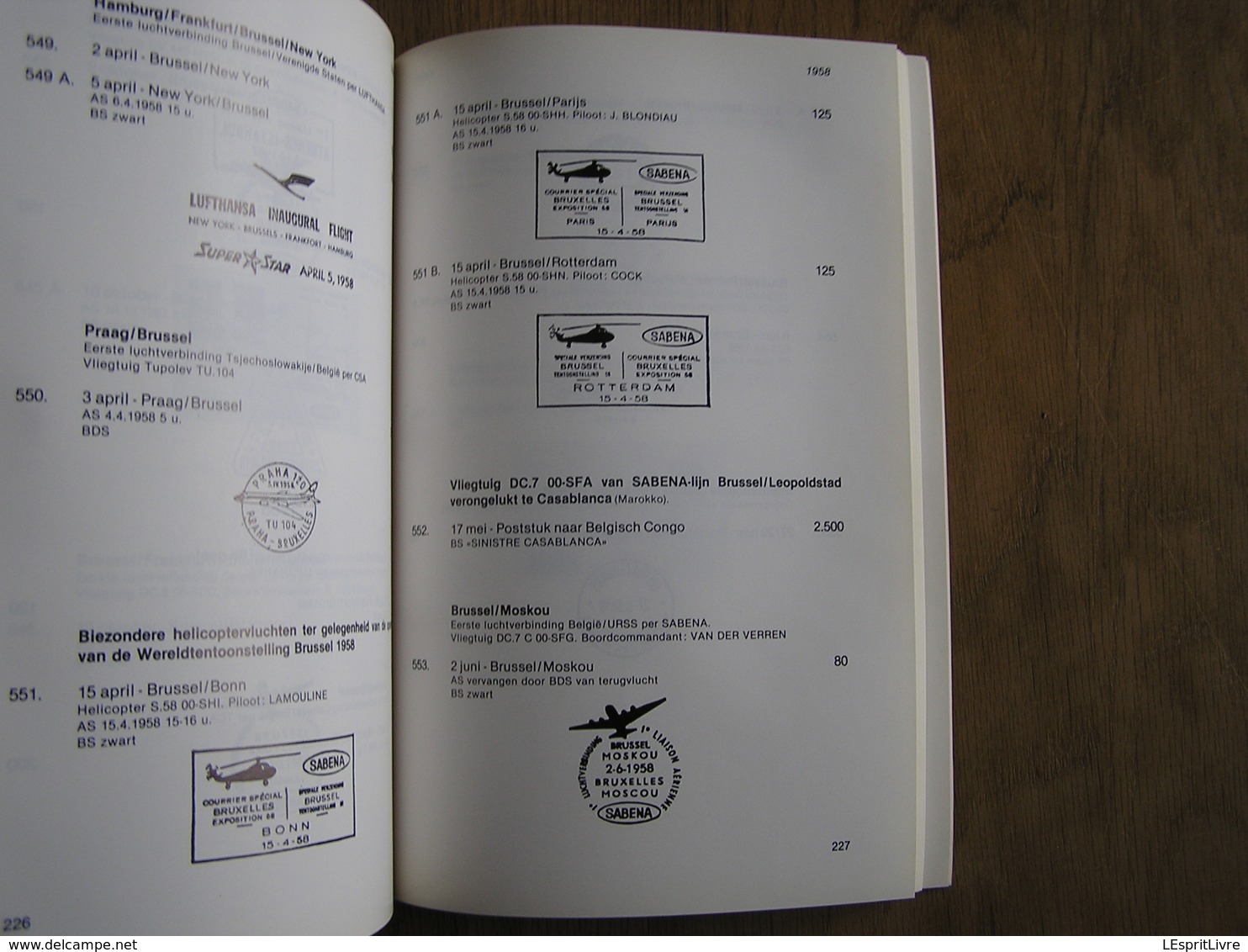 LUCHTPOSTCATALOGUS VAN BELGIE Marcophilie Philatélie Aéropostale Stempel Filatélie SABENA Aviation Avion Airmail