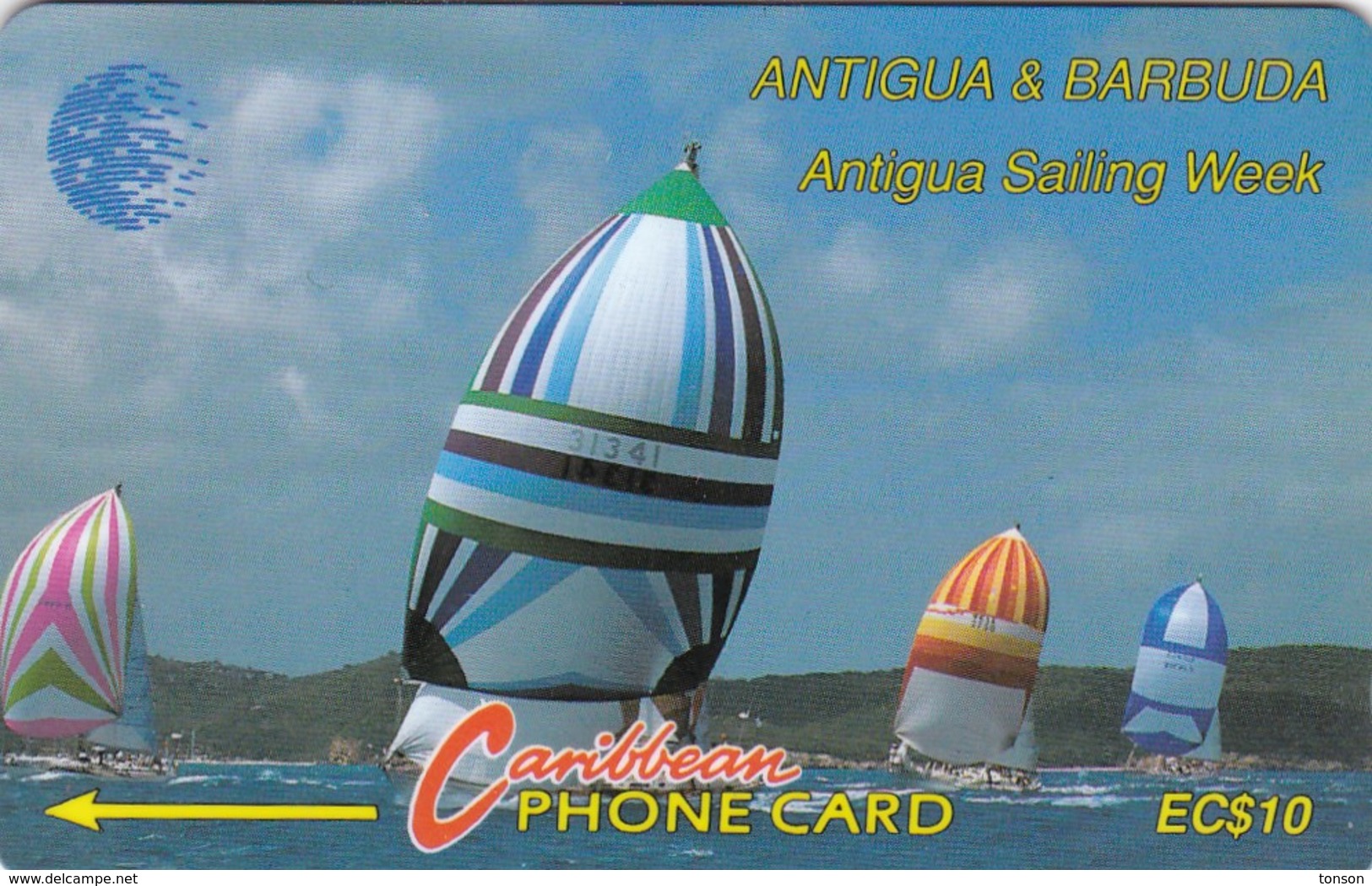 Antigua, ANT-13Aa, Sailing Week (CN On Silver), 2 Scans. - Antigua And Barbuda