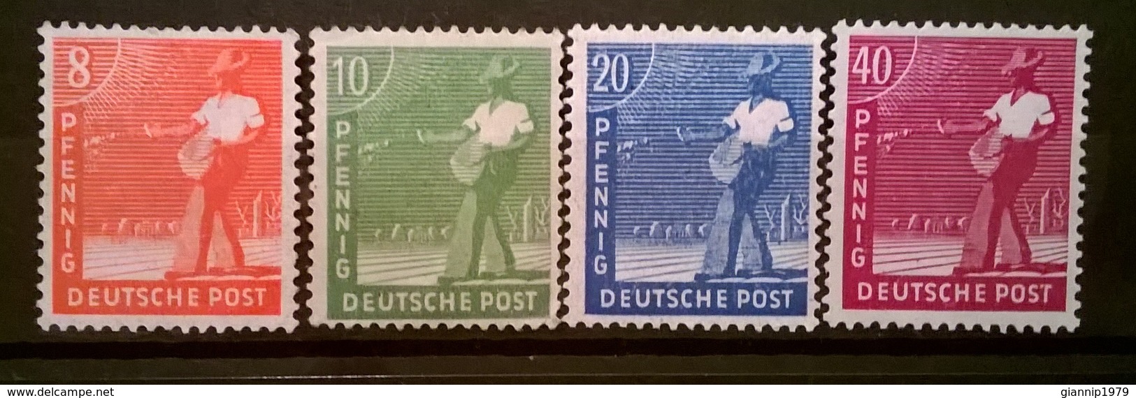 FRANCOBOLLI STAMPS GERMANIA GERMANY 1947 MNH**  SERIE UOMINI AL LAVORO OCCUPAZIONE ALLEATA OCCUPATION ALLIED DEUTSCHE - Altri & Non Classificati