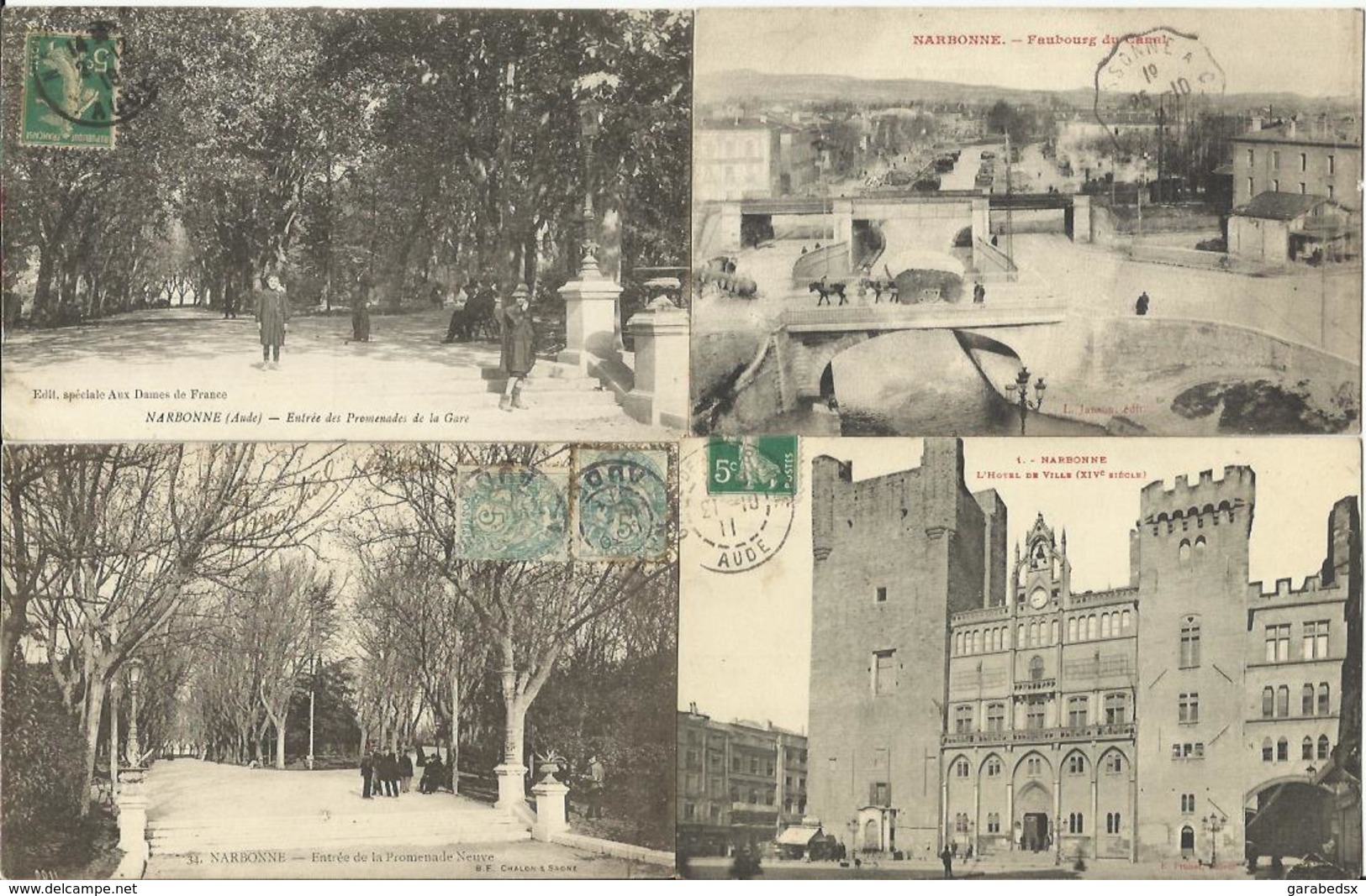 LOT DE 75 CARTES POSTALES ANCIENNES DE NARBONNE (11). - Narbonne