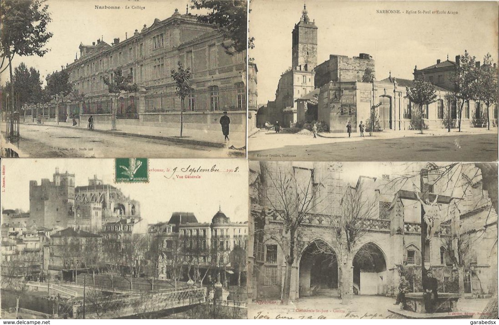 LOT DE 75 CARTES POSTALES ANCIENNES DE NARBONNE (11).