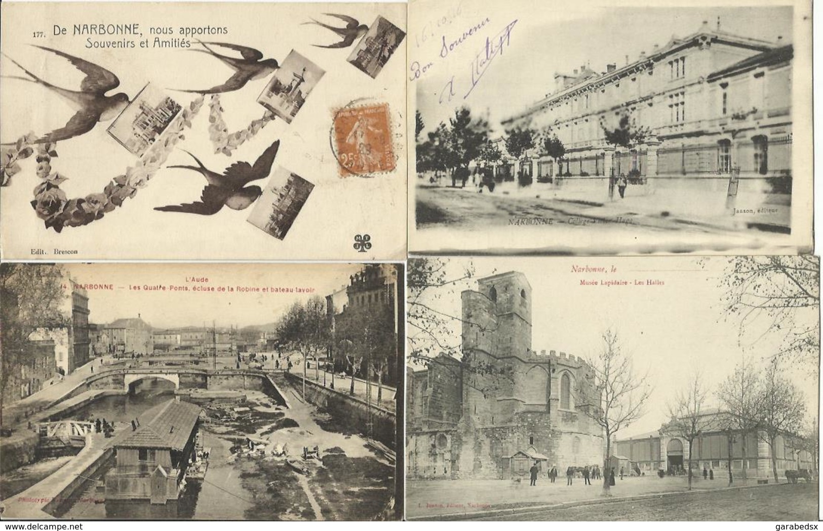 LOT DE 75 CARTES POSTALES ANCIENNES DE NARBONNE (11).