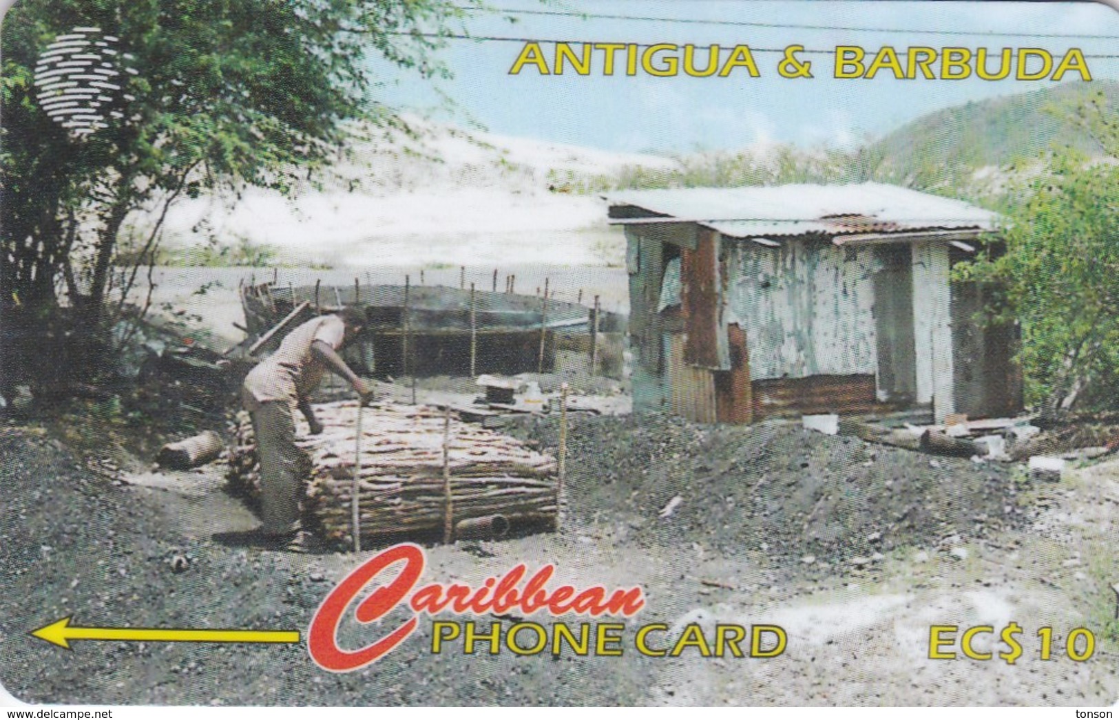 Antigua, ANT-97C, Charcoal Burning, 2 Scans. - Antigua Et Barbuda