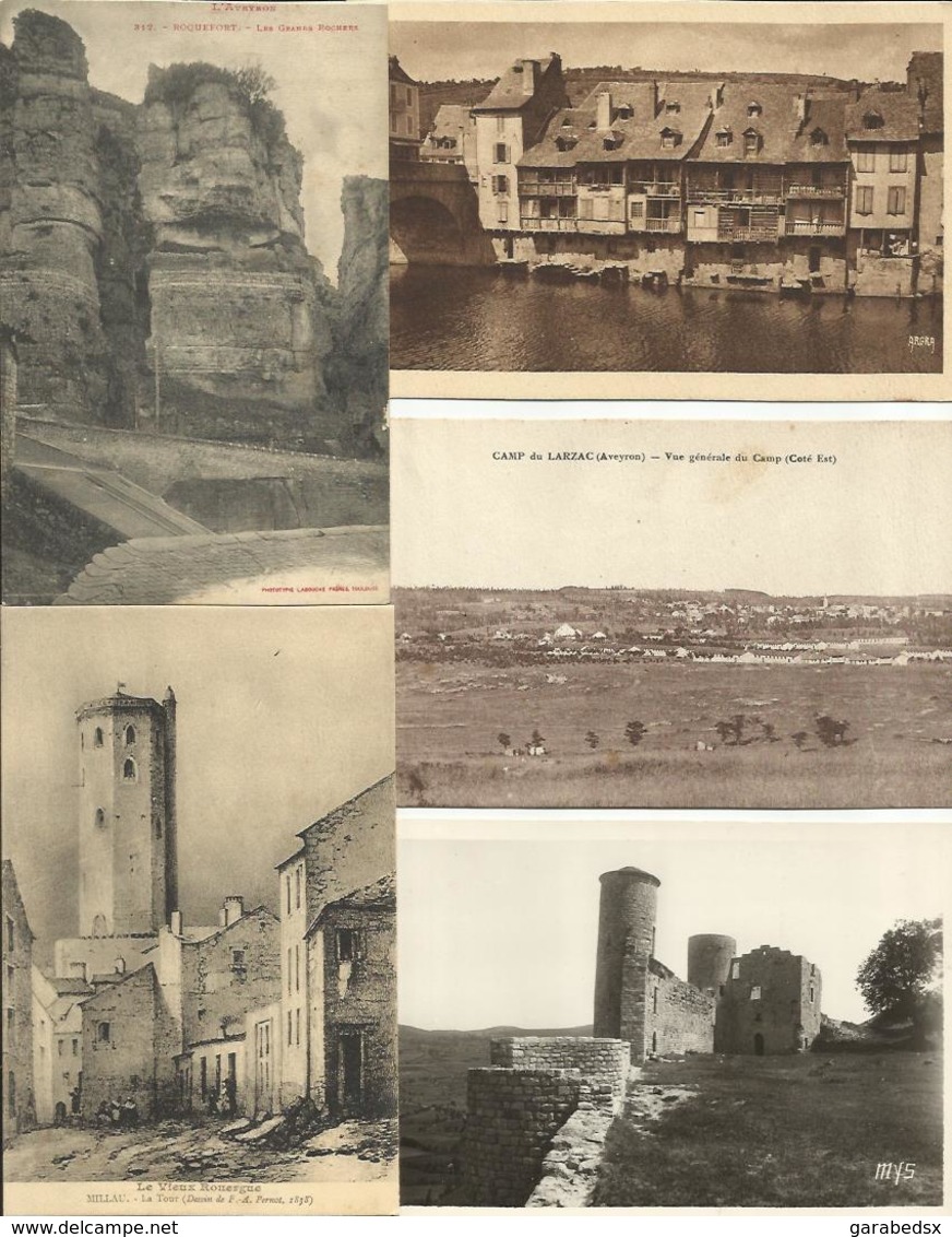 LOT DE 180 CARTES POSTALES ANCIENNES DE L'AVEYRON (12).