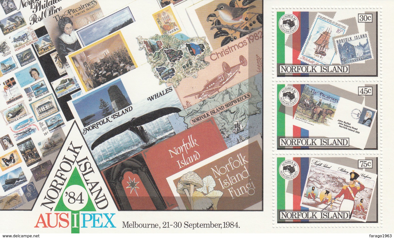 1984 Norfolk Island Ausipex Philately Stamps On Stamps Souvenir Sheet Complete MNH - Norfolk Island