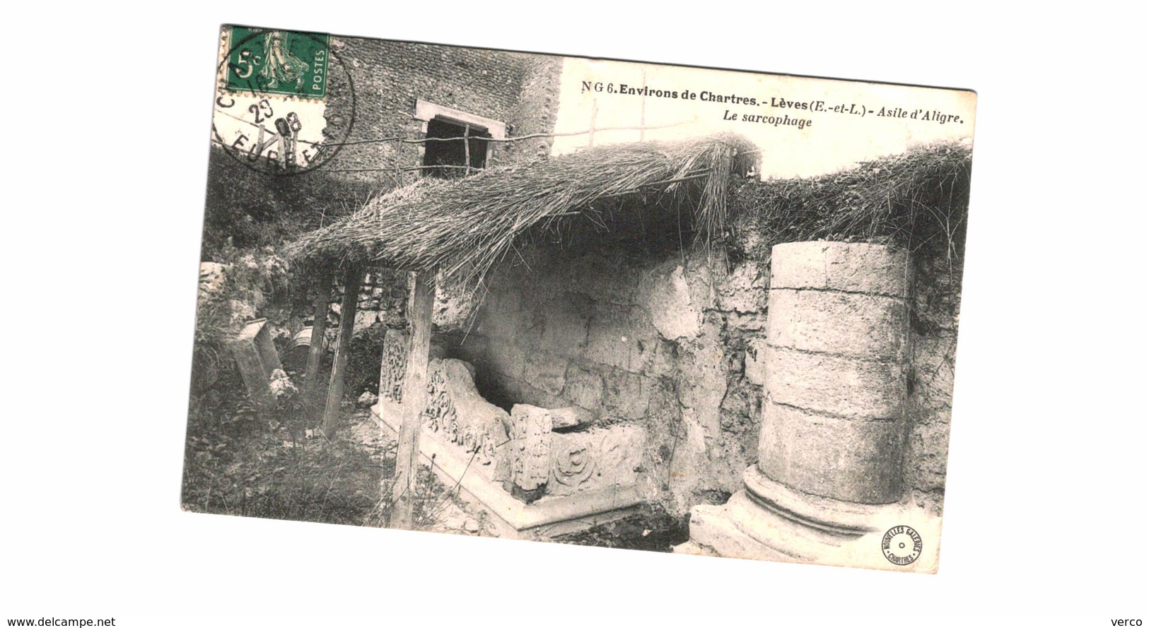 Carte Postale Ancienne De LEVES-asile D'Aligre-le Sarcophage - Lèves