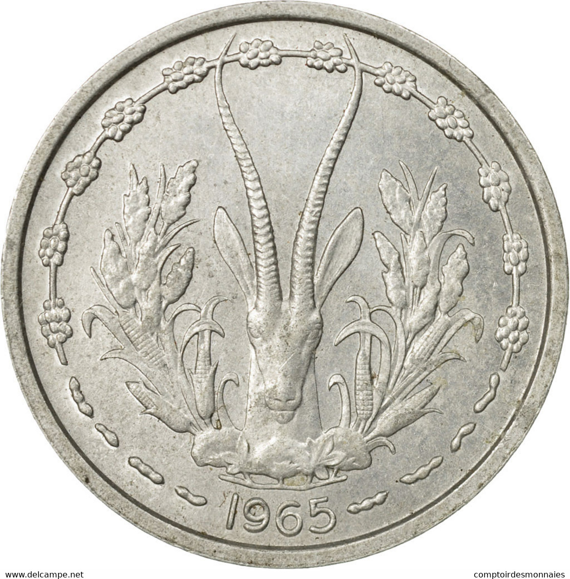 Monnaie, West African States, Franc, 1965, Paris, TB+, Aluminium, KM:3.1 - Côte-d'Ivoire