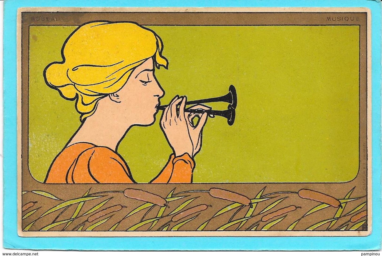 HENRI MEUNIER. ART NOUVEAU - Femme à La Flute " MUSIQUE " - Altri & Non Classificati