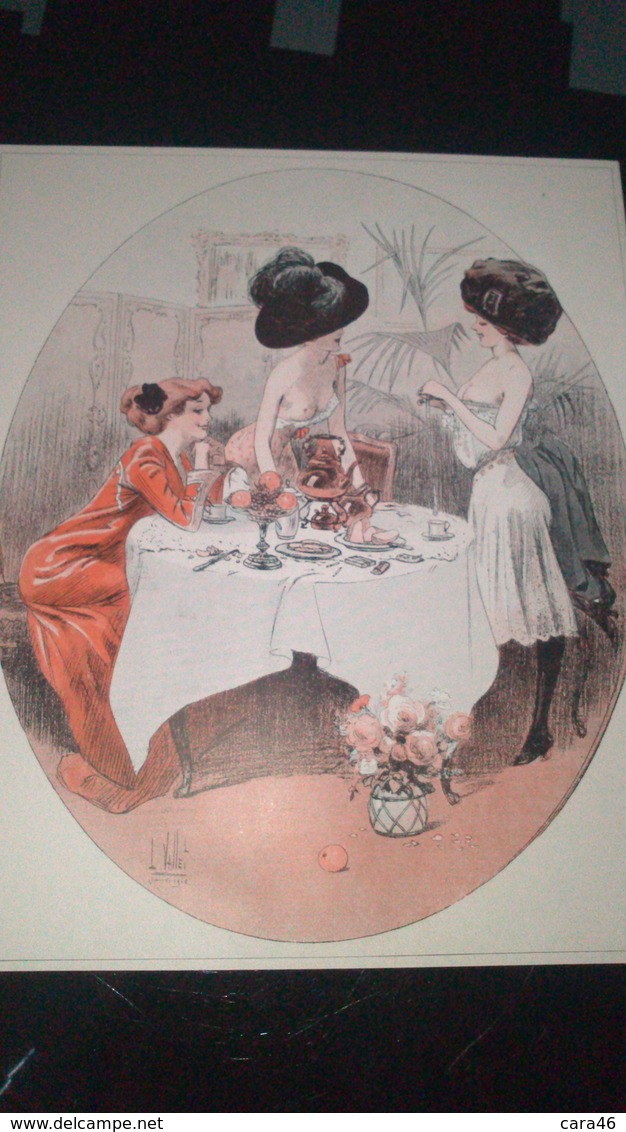 Affiche (dessin) - REPAS ENTRE AMIES  (DESSIN DE VALLET) - Affiches