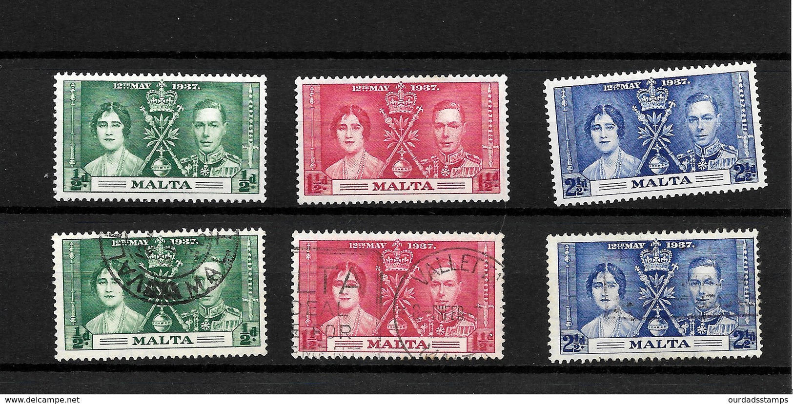 Malta KGVI 1937 Coronation, Complete Set MNH & Used (7084) - Malta (...-1964)