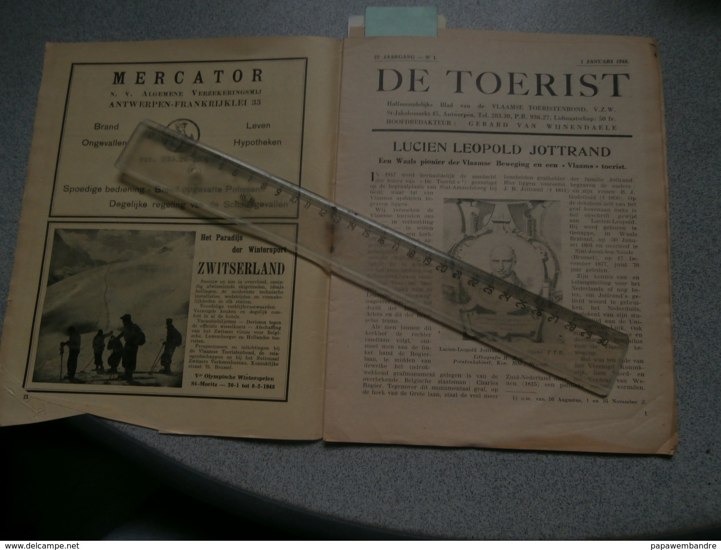 De Toerist 1 (1 Januari 1948) : Hamme, Zuiderzee, Lucien Jottrand, Urk, Marken, - Other & Unclassified