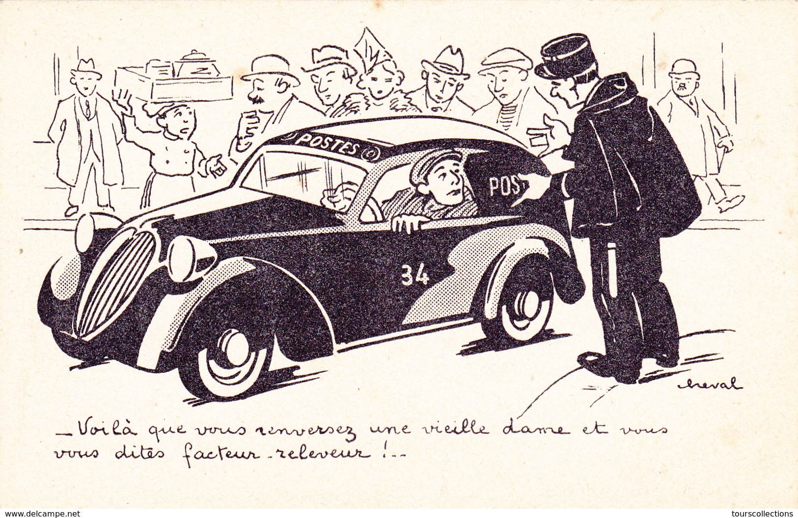 CPI Illustratteur CHEVAL - Postes PTT Facteur Policier Automobile - Cheval