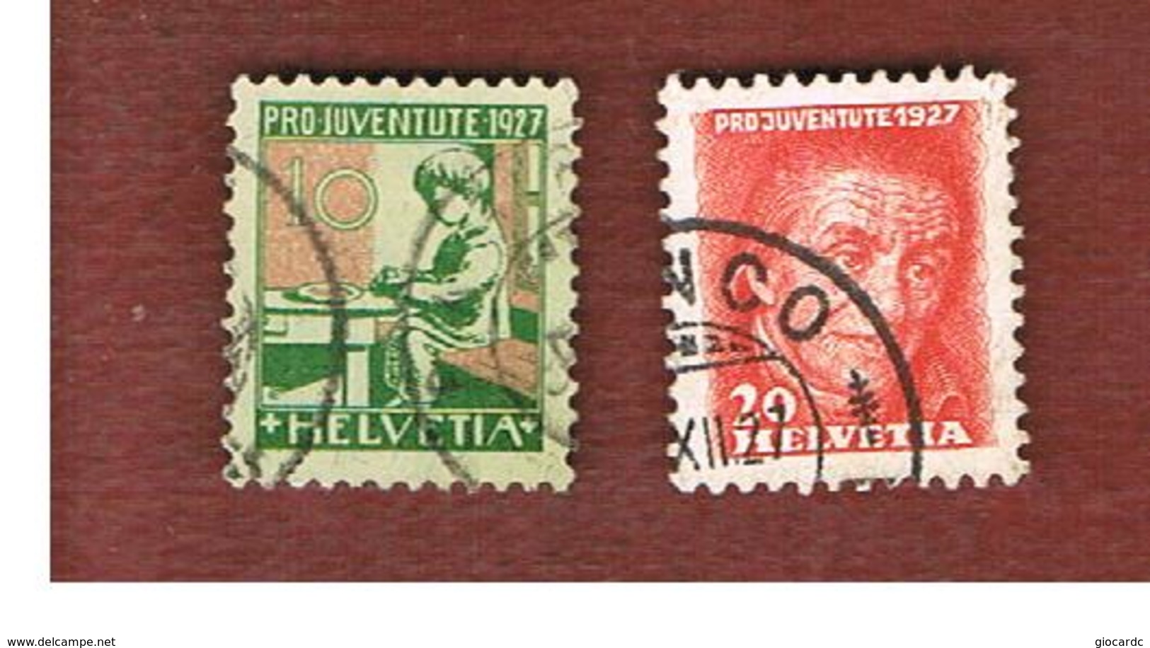 SVIZZERA (SWITZERLAND) - SG J41.42  -  1927 /  PRO JUVENTUTE: COAT OF ARMS   - USED - Usados