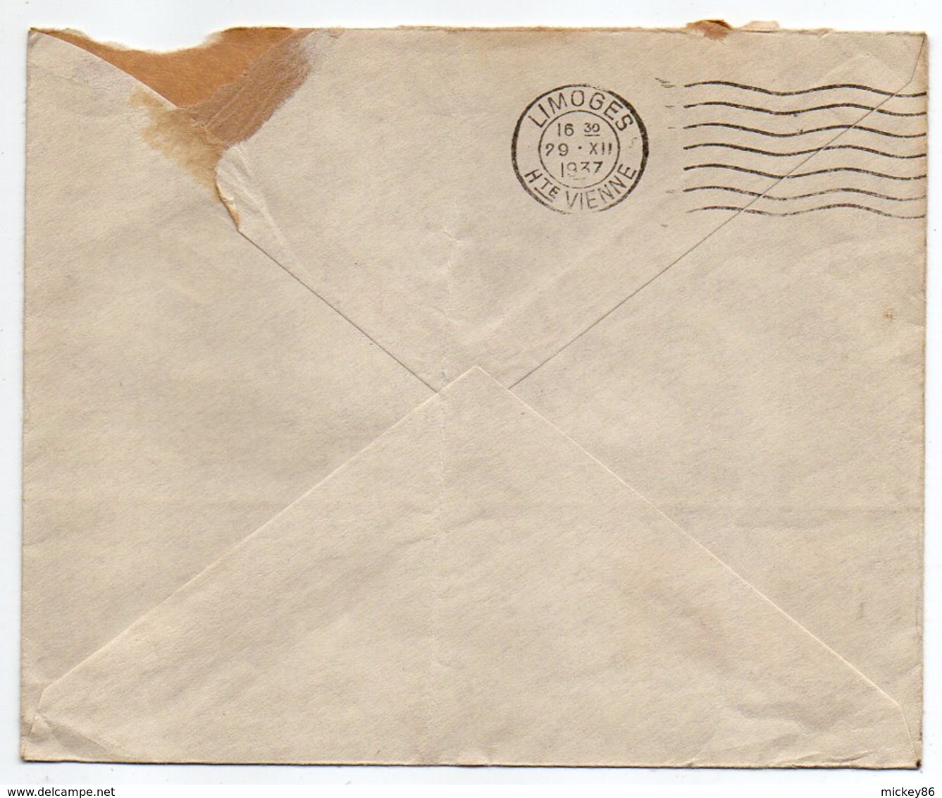 Suisse --1937--Lettre De BERNE   Pour LIMOGES (France) --cachets --enveloppe Personnalisée  Kiefer & Co - Lettres & Documents