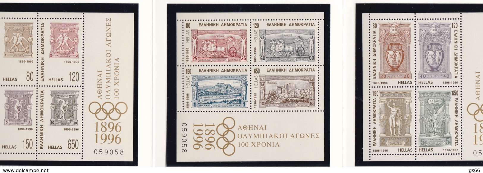 Griechenland, 1996, 1896/07 Block 13/15,100 Jahre Olympische Spiele Der Neuzeit (I). MNH **,booklet - Hojas Bloque