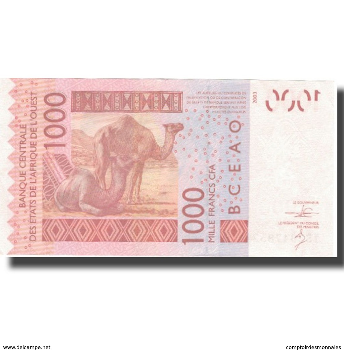 Billet, West African States, 1000 Francs, 2003, 2003, KM:815Ta, TTB+ - Westafrikanischer Staaten