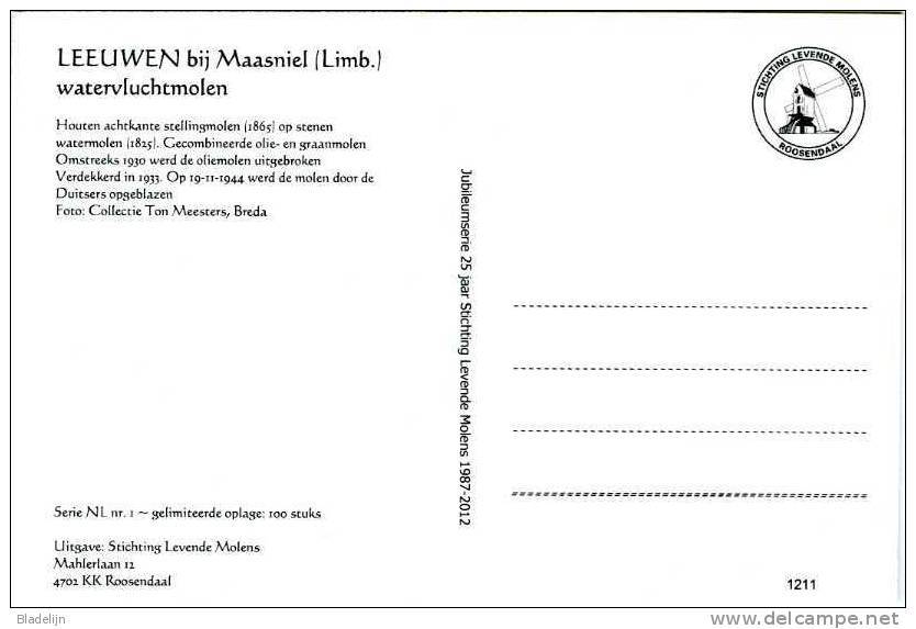 LEEUWEN Bij Maasniel (Limburg) - Molen/moulin - Stellingmolen (watervluchtmolen) Kort Voor Zijn Vernieling In 1944. TOP! - Andere & Zonder Classificatie