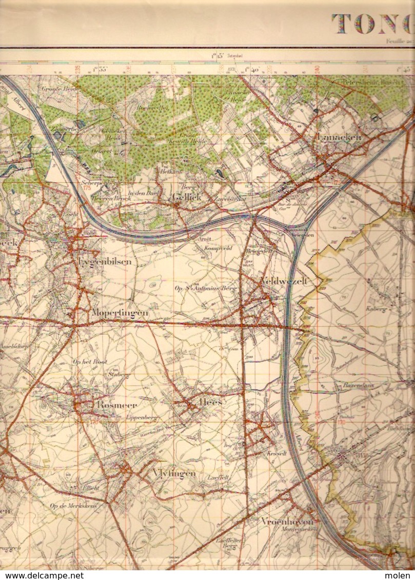 TONGEREN Situatie1872-1935 STAFKAART 34 MAASTRICHT VISE BILZEN HOESELT GLONS VLIJTINGEN MEERSSEN VALKENBURG GULPEN S373 - Tongeren