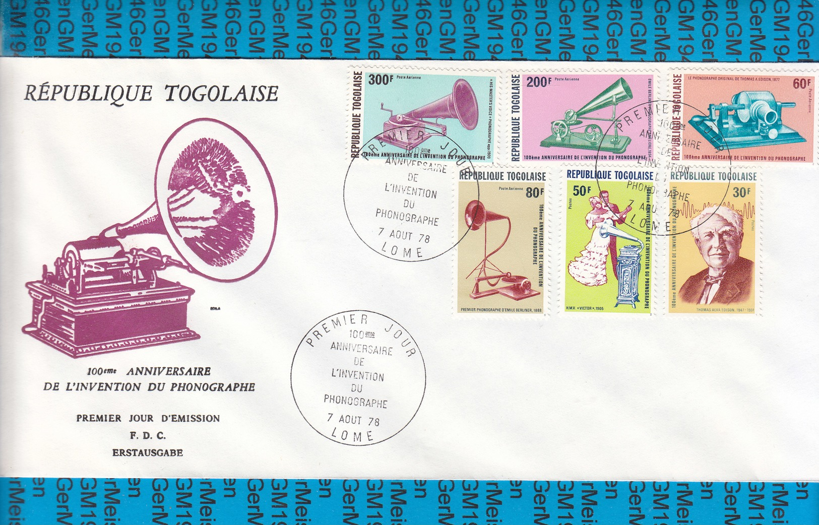 Togo Cover 1978 / 100th.anniversary Phonogramme - Musique