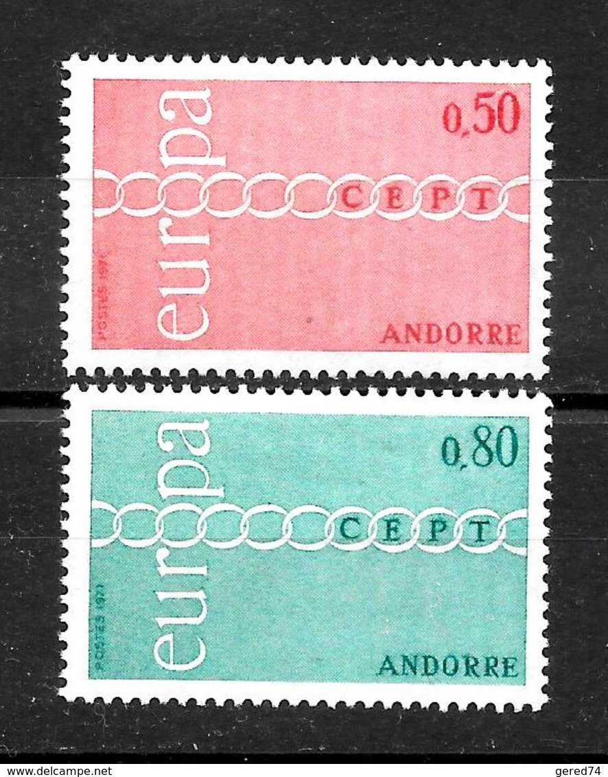 EUROPA - CEPT : Andorre  N° 212/213 **  TB  (cote : 50,00 €) - 1971