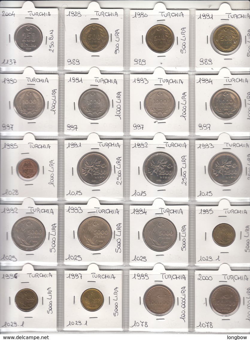 Turkey Collection 100 Coins In Oblo - First Choice - Turquie