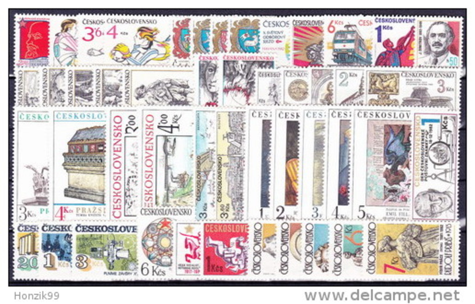 ** Tchécoslovaquie 1982 Mi 2647-2697+Bl.46-52 (Yv 2470-2517+BF 52-58) L'année Complete, (MNH) - Années Complètes