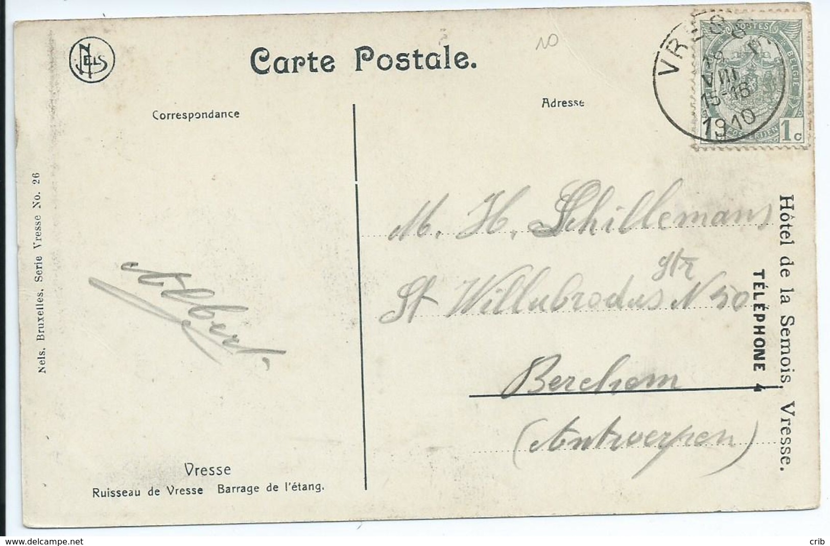 Fantasiekaart Met OCB 81 - Afstempeling VRESSE Type 1R - COBA 15 - 1893-1907 Armoiries