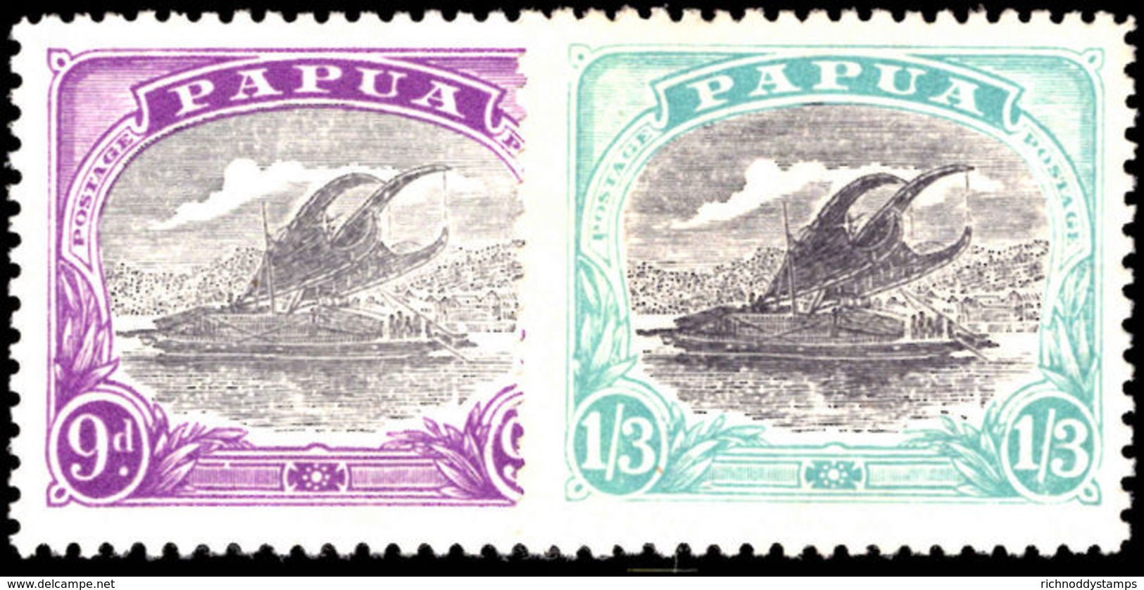 Papua 1932 Lakatoi Pair Fine Unmounted Mint. - Papua New Guinea