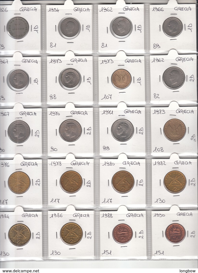 Greece Collection 80 Coins In Oblo - First Choice - Griekenland