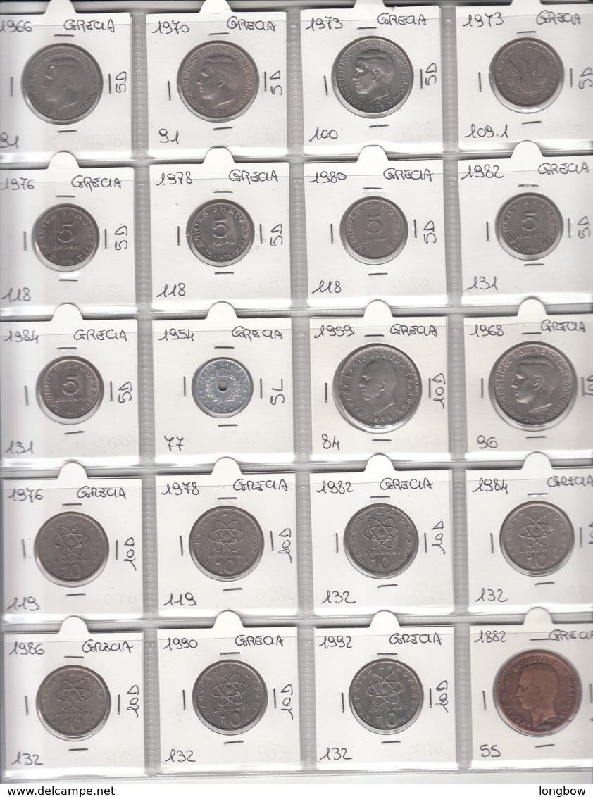 Greece Collection 80 Coins In Oblo - First Choice - Grecia